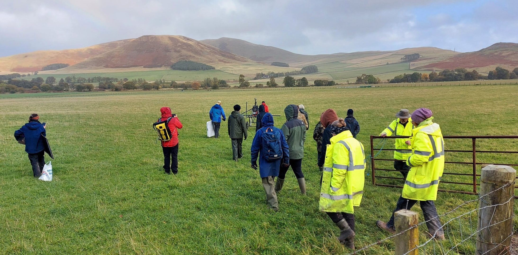 Heading into the field at Thirlestane Barrows