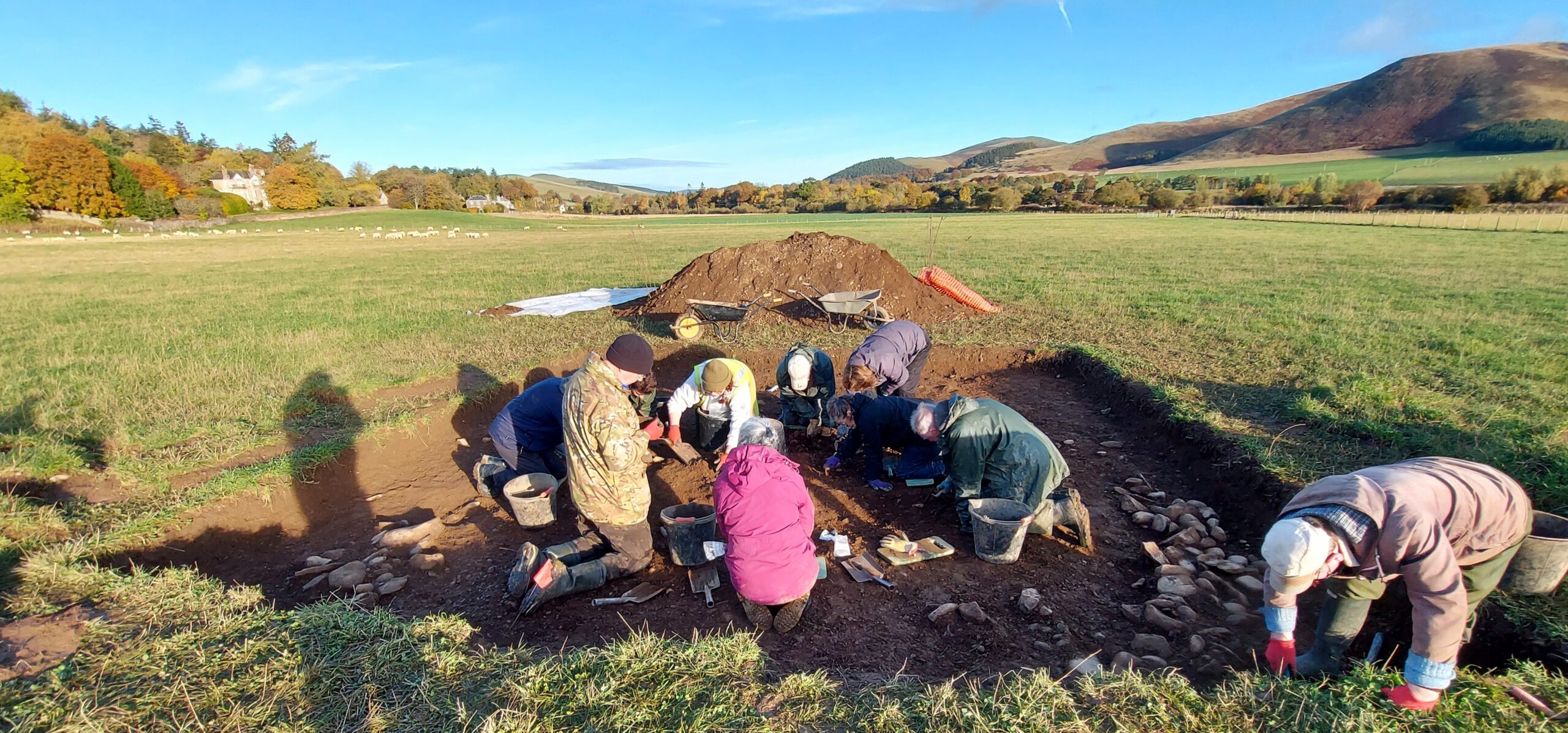 The team Thirlestane Excavation Trench 5 Day 7