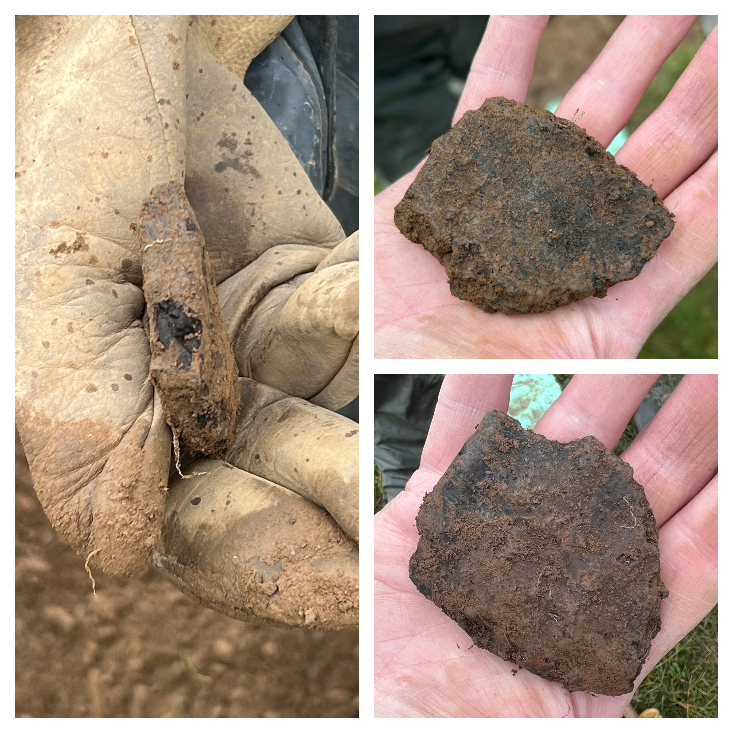 Collage of Lexs burnt prehistoric pottery